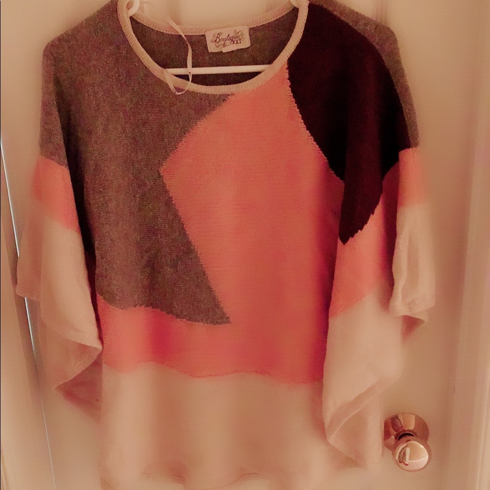 Forever 21 XXI color block poncho S